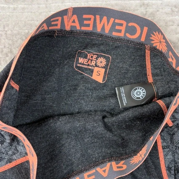 Icewear Women Base Layer Set Grey Orange Nordic Snowflake Quarter Zip Leggings S - Picture 14 of 16